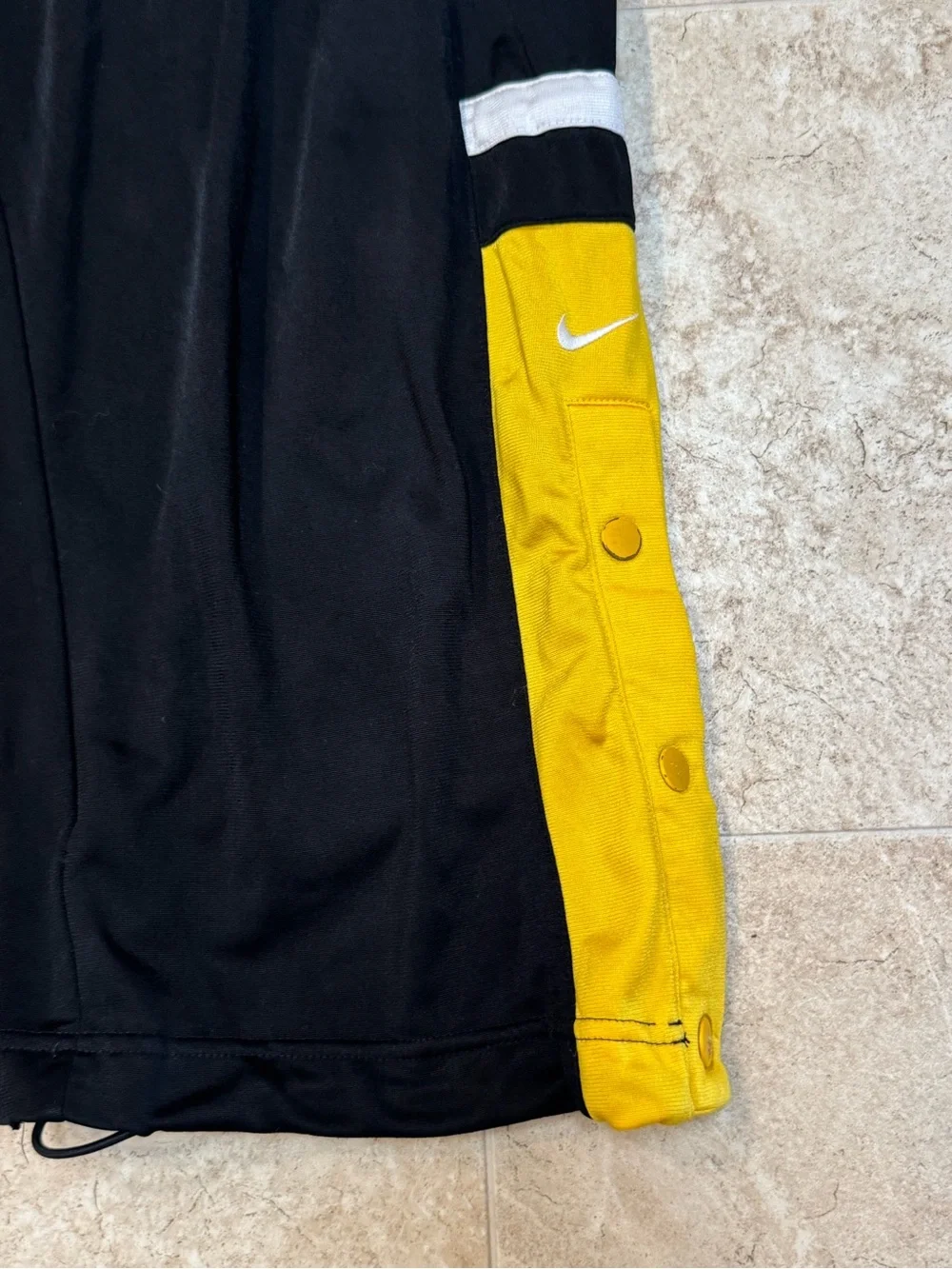Nike Y2K Men’s Black Yellow Athletic Basketball Track Warm Up Pants Size Large